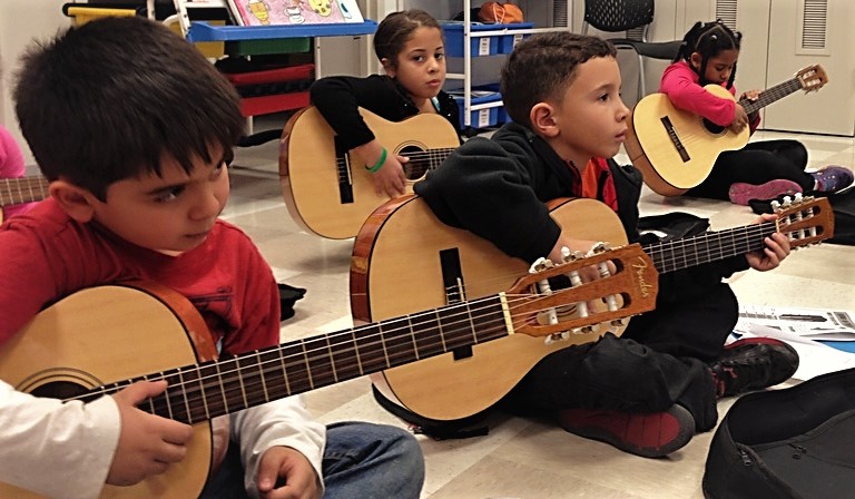 Children with guitars