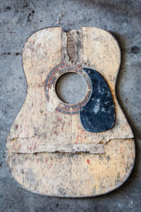 Old cracked wood acoustic
