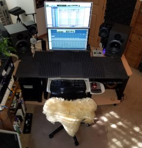 Mixing desk with sound foam