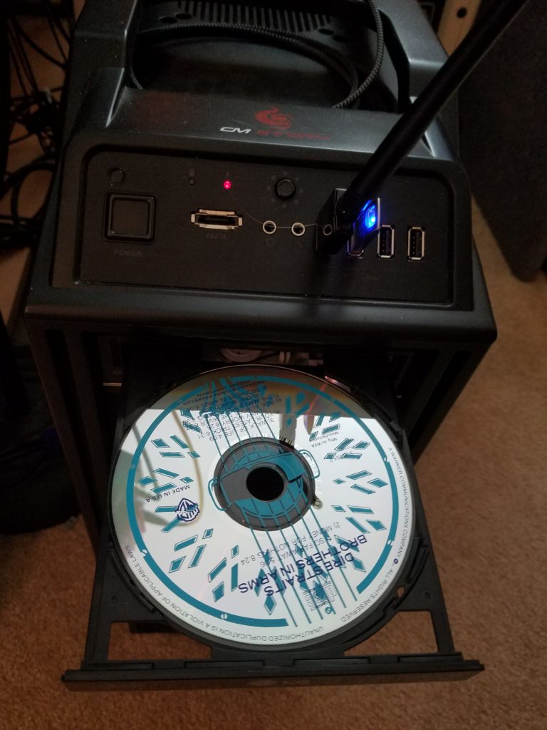 CD in tray