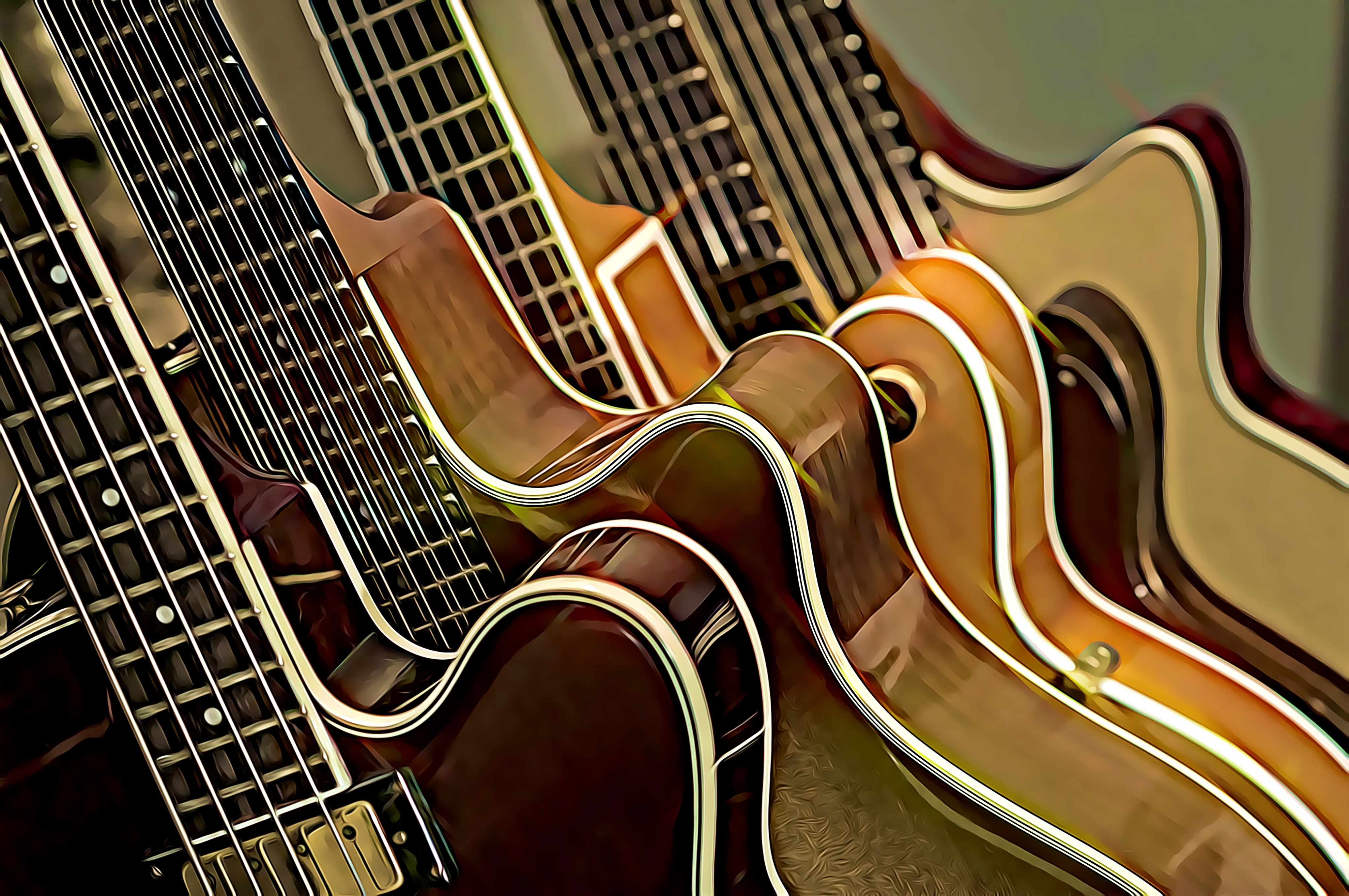 Buncha guitars CARTOONED